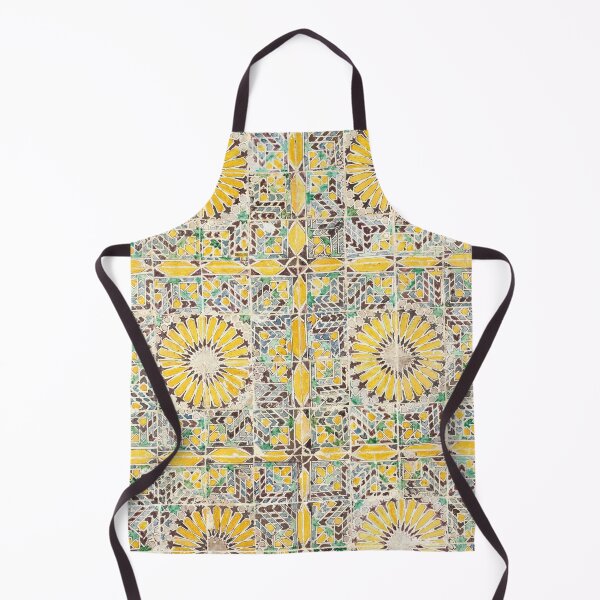 Item preview, Vintage Moroccan Tile Watercolour Pattern in Yellow, Green and Blue | P270 designed and sold by Piccolo Fiore Prints.