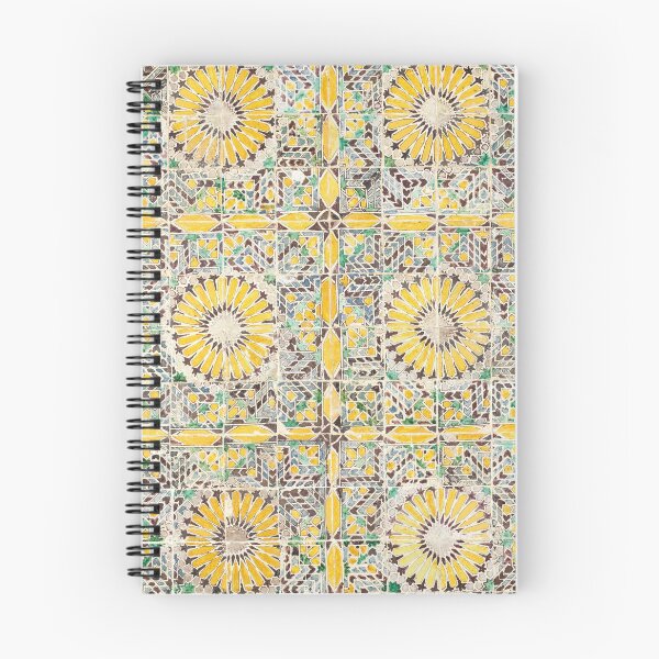 Item preview, Vintage Moroccan Tile Watercolour Pattern in Yellow, Green and Blue | P270 designed and sold by Piccolo Fiore Prints.