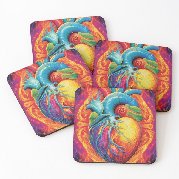 Item preview, Transcendent Reflections: DMT-Inspired Anatomical Heart Metal Print designed and sold by BlahNM505.