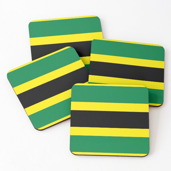 Item preview, Jamaica Horizontal Green Black Gold Mod Racing Stripes fashion design designed and sold by ModSupporters.