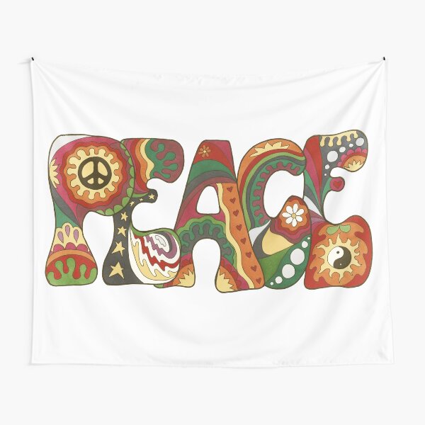 Vintage Psychedelic Peace Tapestry