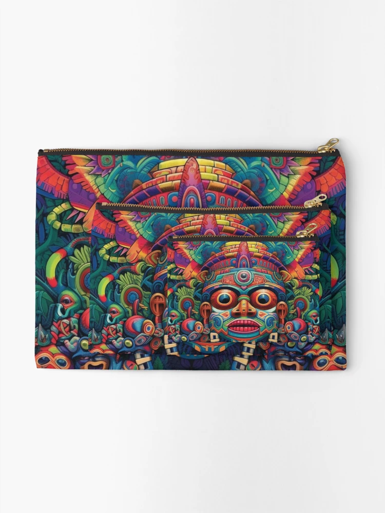 Thumbnail 2 of 4, Zipper Pouch, Abstract Aztec Patterns designed and sold by Desfix.