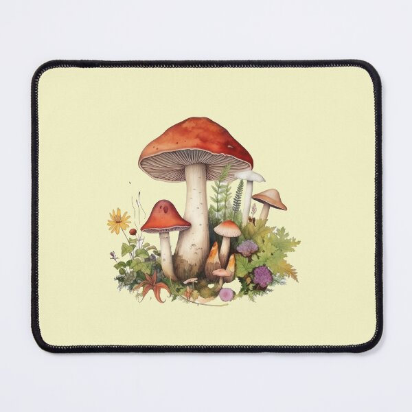 Aperçu de l'œuvre Illustrations de champignons et champignons rouges aquarelles vintage créée et vendue par BVDigitalArt.