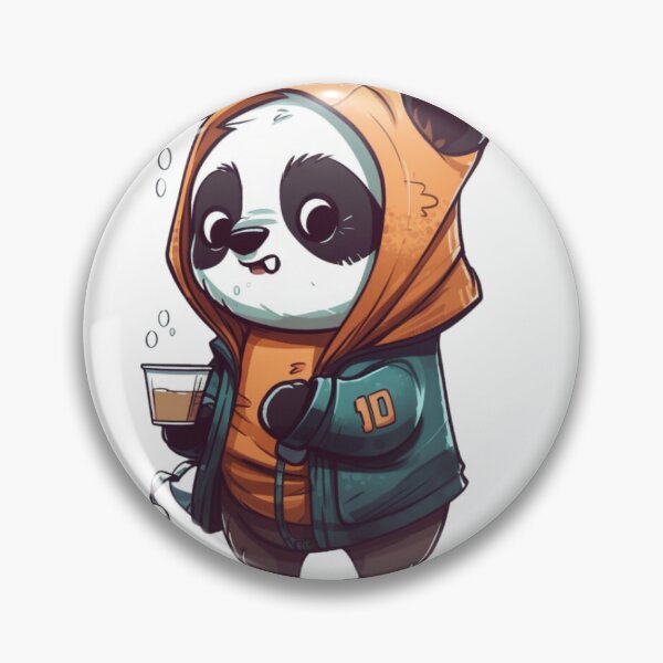 Artikelvorschau, Glücklich aussehender Panda mit Kaffee entworfen und verkauft von GIULIO OLDRATI.