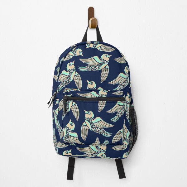Item preview, BIRDS FLYING HIGHER Cute Aspirational Hopeful Birds Nature Wildlife in Mint Sand Dark Blue - UnBlink Studio by Jackie Tahara designed and sold by Jackie Tahara of UnBlink Studio.