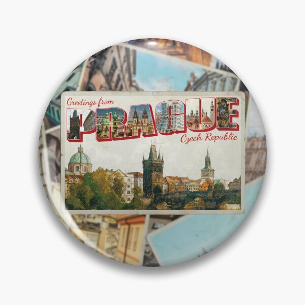Item preview, Greetings from Prague in Czech Republic Vintage style retro souvenir designed and sold by DeveloperProp0.