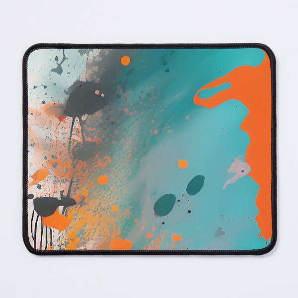 Item preview, Aqua and Orange Abstract Splashed Paint Design designed and sold by deniselynnimage.