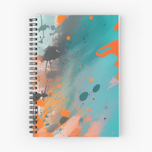 Item preview, Aqua and Orange Abstract Splashed Paint Design designed and sold by deniselynnimage.