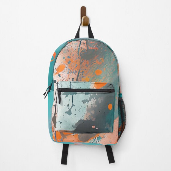 Item preview, Aqua and Orange Abstract Splashed Paint Design designed and sold by deniselynnimage.