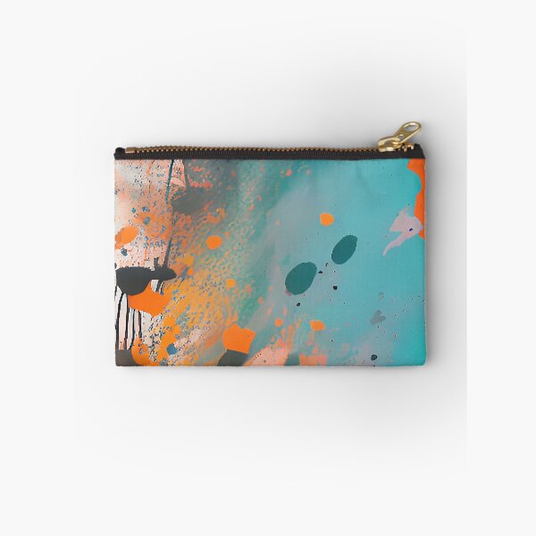 Item preview, Aqua and Orange Abstract Splashed Paint Design designed and sold by deniselynnimage.