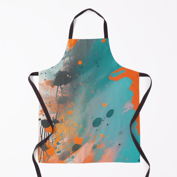 Item preview, Aqua and Orange Abstract Splashed Paint Design designed and sold by deniselynnimage.