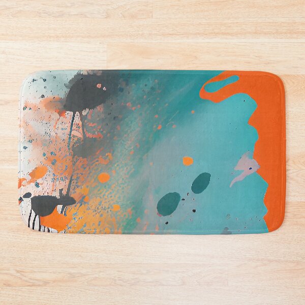 Item preview, Aqua and Orange Abstract Splashed Paint Design designed and sold by deniselynnimage.