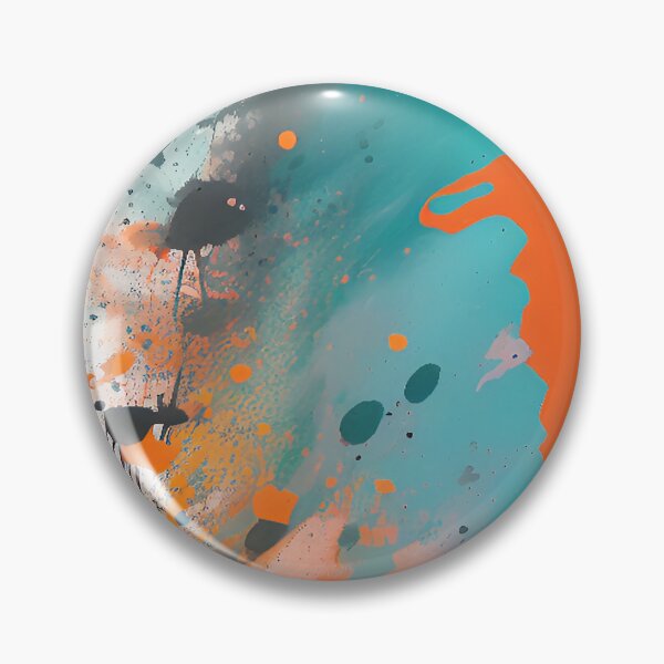 Item preview, Aqua and Orange Abstract Splashed Paint Design designed and sold by deniselynnimage.