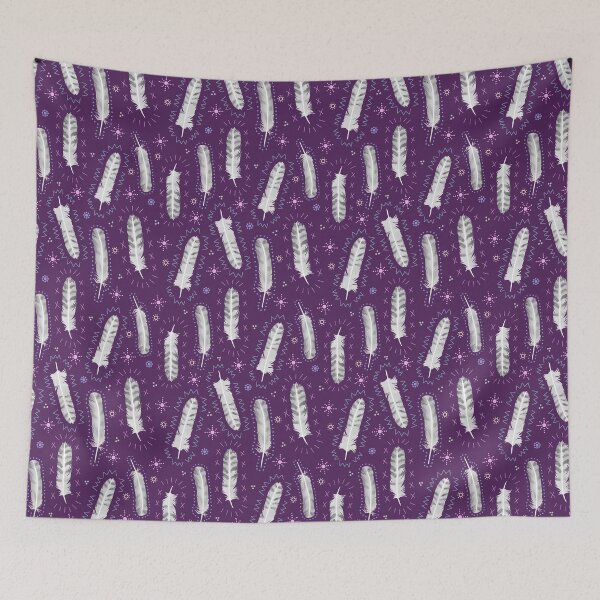 Item preview, Snowy Owl Feathers on Deep Violet Purple designed and sold by Brittany Lane Allen.