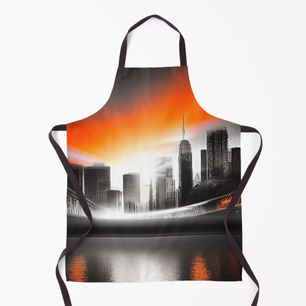 Item preview, City Landscape Brilliant Orange Skyline designed and sold by deniselynnimage.