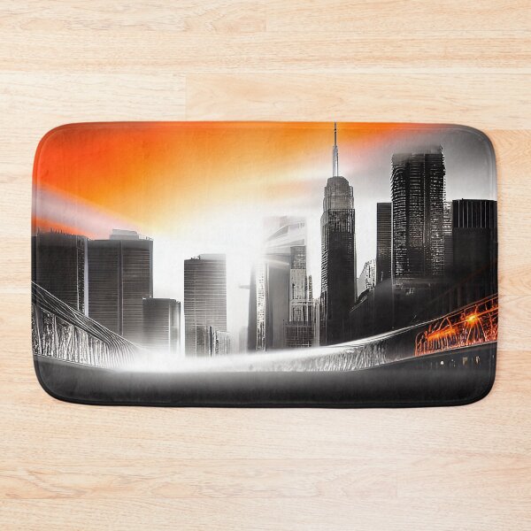 Item preview, City Landscape Brilliant Orange Skyline designed and sold by deniselynnimage.