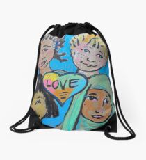 LOVE is All of Us Drawstring Bag