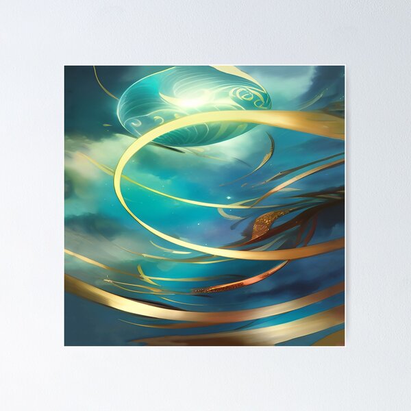 Item preview, Golden Circular with Aqua Colored Sky designed and sold by deniselynnimage.
