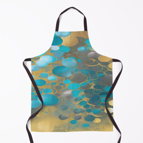 Item preview, Aqua Colored Circular Bubbles Floating Christmas Gold Collection designed and sold by deniselynnimage.