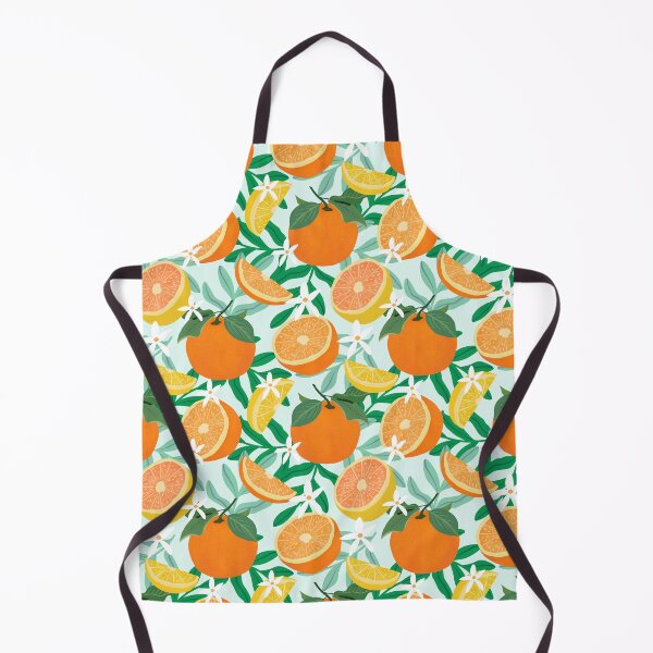 Item preview, Oranges and lemons fruit on blue designed and sold by Lindsay Marie Patterns.