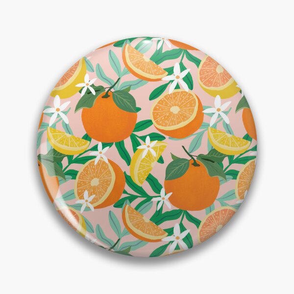 Item preview, Oranges and lemons fruit on pink designed and sold by Lindsay Marie Patterns.