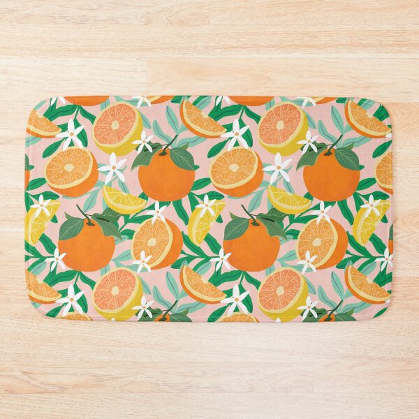 Item preview, Oranges and lemons fruit on pink designed and sold by Lindsay Marie Patterns.