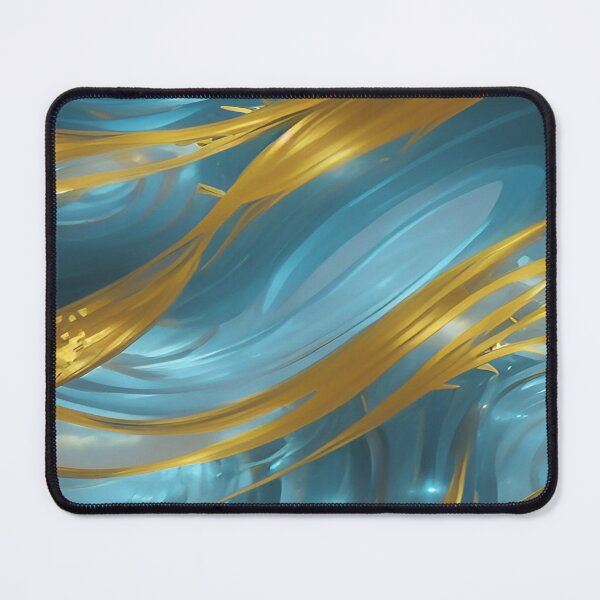 Item preview, Swirls of Yellow Gold and an Aqua Blue Marine Background Christmas Gold designed and sold by deniselynnimage.