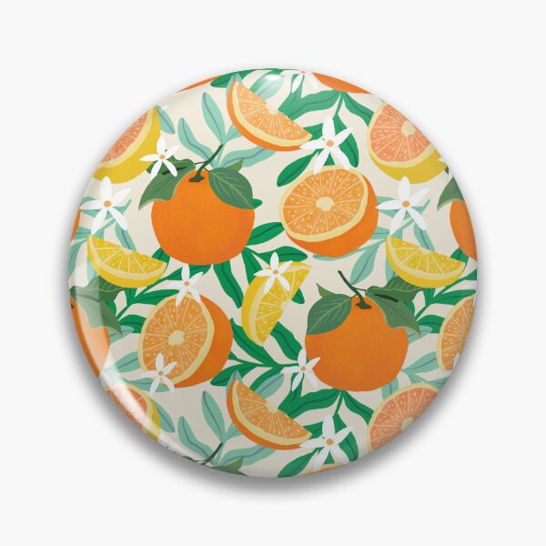 Item preview, Oranges and lemons fruit on cream designed and sold by Lindsay Marie Patterns.