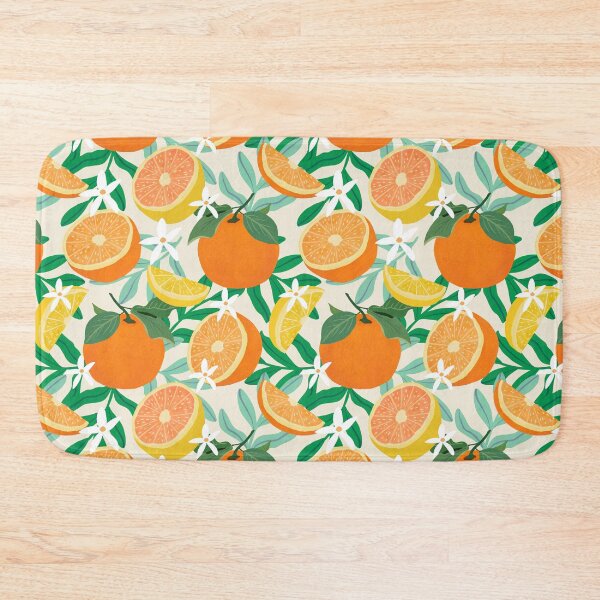 Item preview, Oranges and lemons fruit on cream designed and sold by Lindsay Marie Patterns.