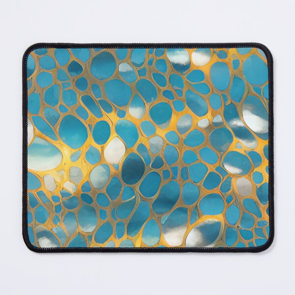 Item preview, Splashes of Turquoise Aqua and Yellow Gold Abstract Design designed and sold by deniselynnimage.