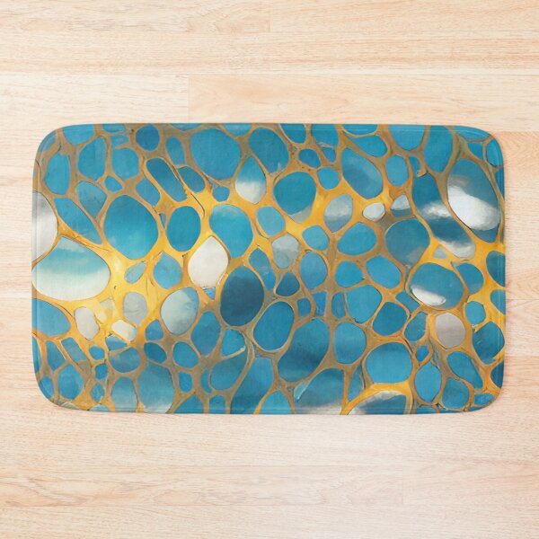 Item preview, Splashes of Turquoise Aqua and Yellow Gold Abstract Design designed and sold by deniselynnimage.