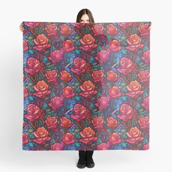 Vista previa del artículo con la obra «Patrón de rosa de vidrieras», diseñado y vendido por Arti_choke.