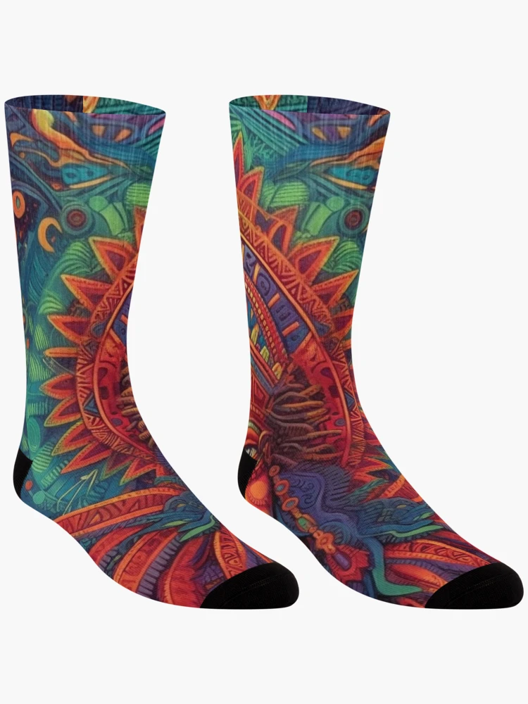 Thumbnail 3 of 5, Socks, Abstract Aztec Patterns designed and sold by Desfix.