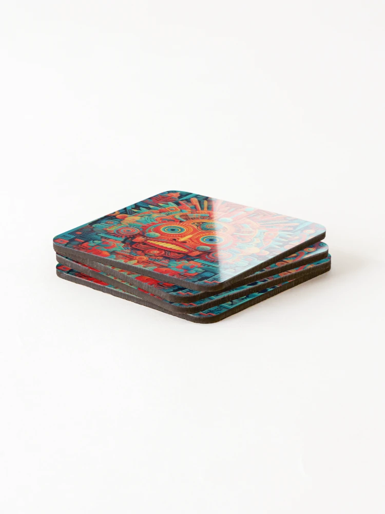 Thumbnail 4 of 5, Coasters (Set of 4), Abstract Aztec Patterns designed and sold by Desfix.