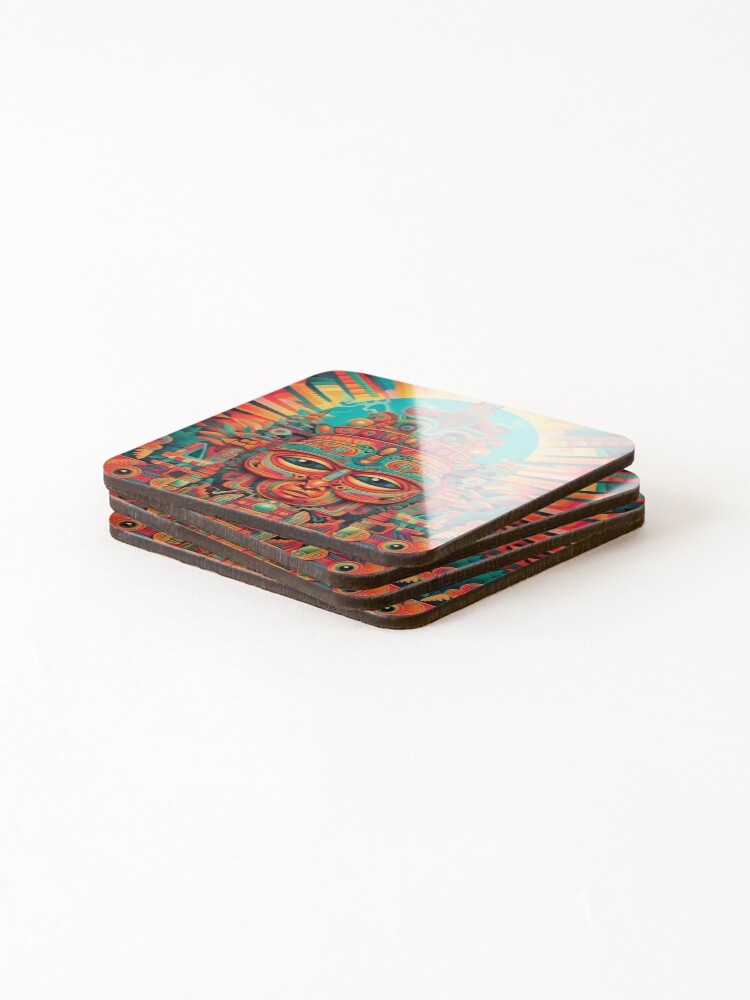 Thumbnail 4 of 5, Coasters (Set of 4), Abstract Aztec Patterns designed and sold by Desfix.