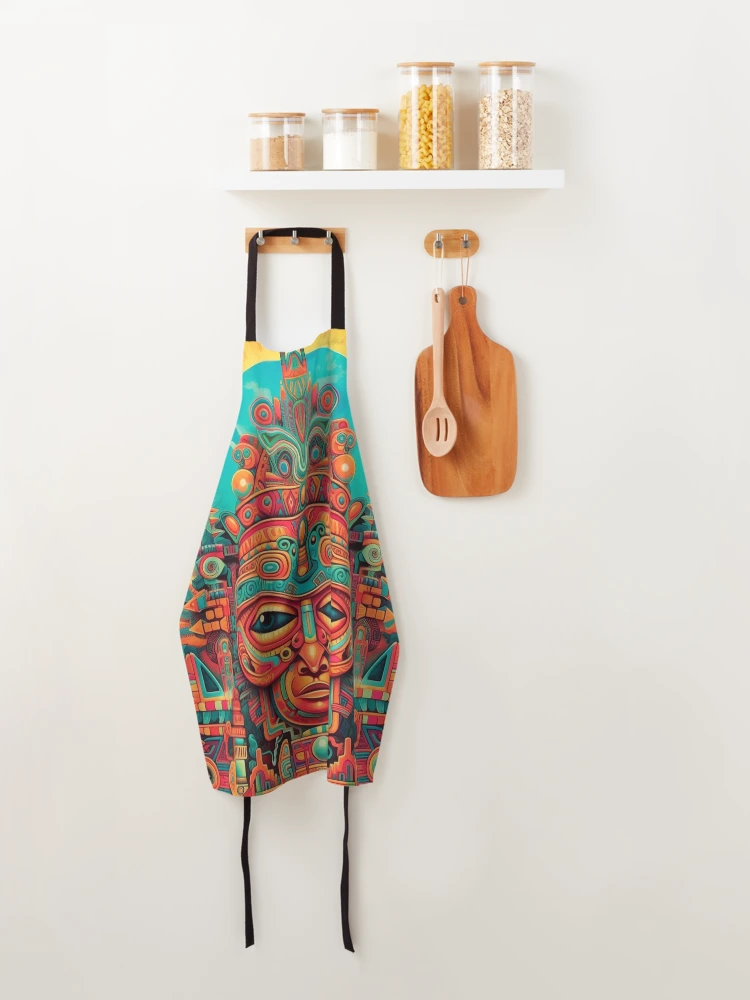 Thumbnail 4 of 6, Apron, Abstract Aztec Patterns designed and sold by Desfix.