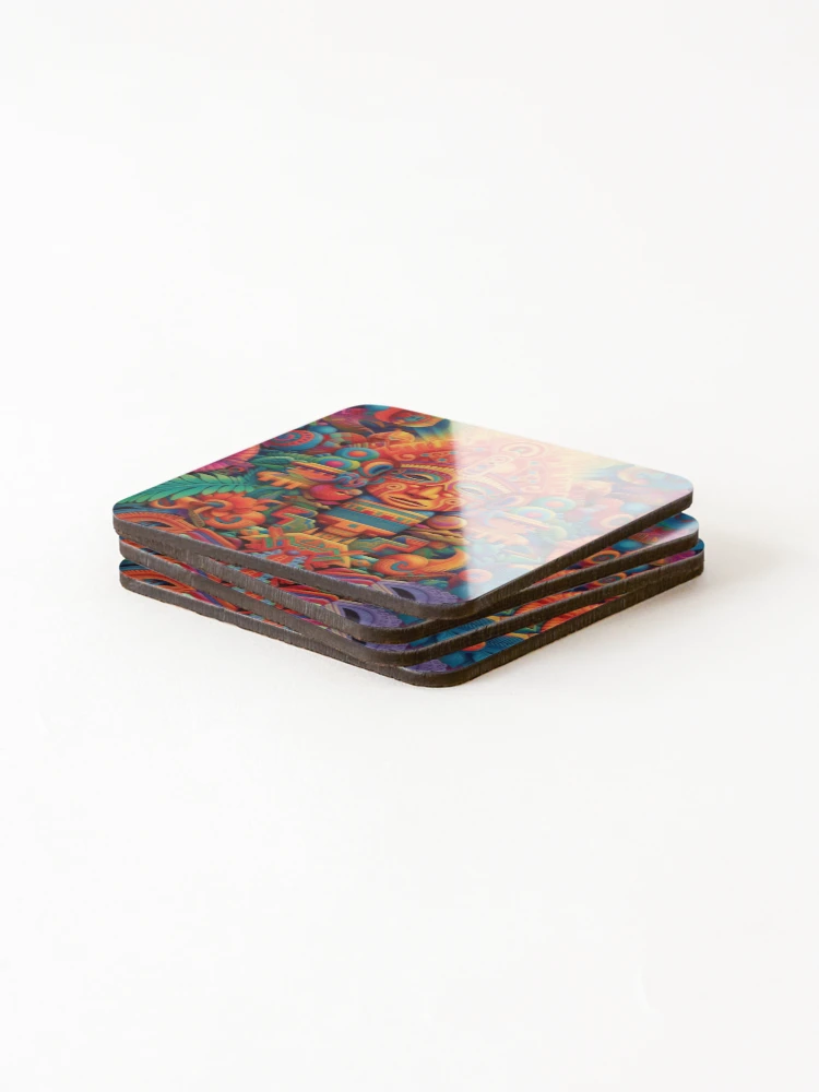 Thumbnail 4 of 5, Coasters (Set of 4), Abstract Aztec Patterns designed and sold by Desfix.