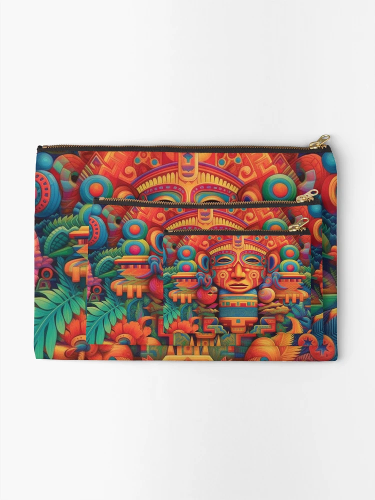 Thumbnail 2 of 4, Zipper Pouch, Abstract Aztec Patterns designed and sold by Desfix.