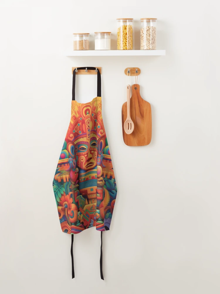 Thumbnail 4 of 6, Apron, Abstract Aztec Patterns designed and sold by Desfix.