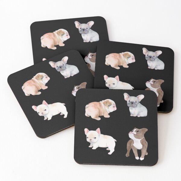 Item preview, Cute Bulldog Puppies Dog Pack Watercolor design designed and sold by InspiredForever.