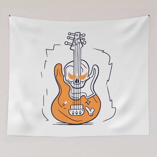 Item preview, Rocking Skull Guitar Art designed and sold by Artwyz.