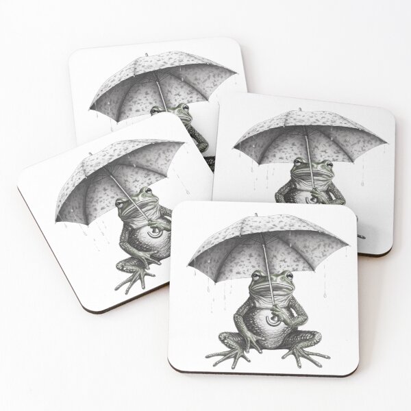 Item preview, Rainy day frog designed and sold by BeeJoyDesign.