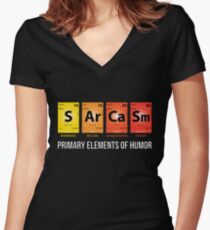 Sarkasmus Mendelejew Humor Periodische Elemente Tailliertes T-Shirt mit V-Ausschnitt