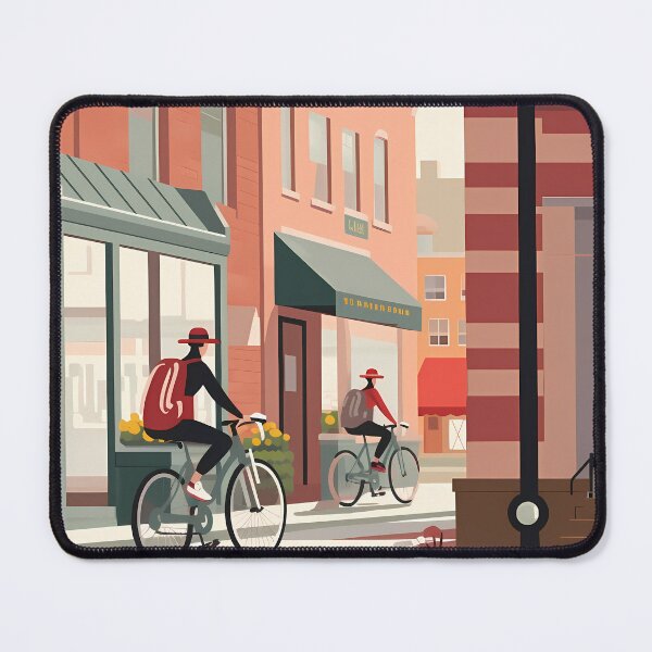 Item preview, Downtown Cycling Quaint City Streets designed and sold by SWReflections.