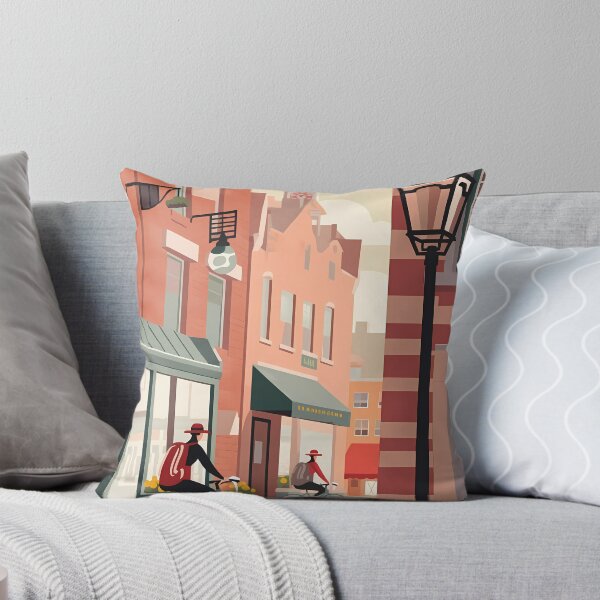 Item preview, Downtown Cycling Quaint City Streets designed and sold by SWReflections.