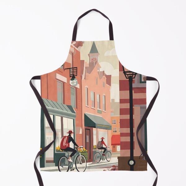 Item preview, Downtown Cycling Quaint City Streets designed and sold by SWReflections.