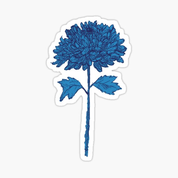 Item preview, blue chrysanthemum  designed and sold by Mir Rowe.