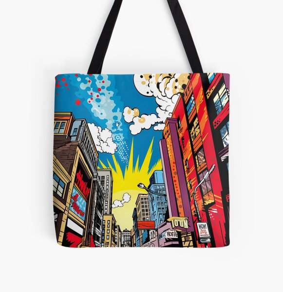 City Print Cruiser Tote Bag - Pop Art Shopping Bag - Art Print Tote Bag