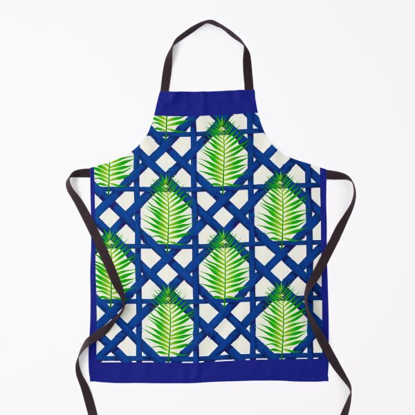 Item preview, Palm leaf on blue lattice designed and sold by SophieClimaArt.
