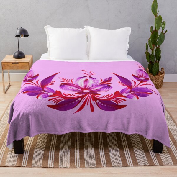 Item preview, lilac-red flowers, branch with flowers, Petrikovsky bright floral print, floral, print for girls designed and sold by Sunflower-7.